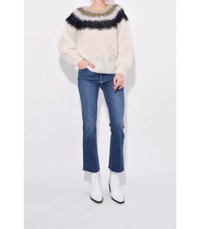 Shop Maiami Mohair Pleated Sweater In Creme In Ivory