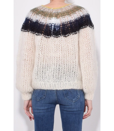 Shop Maiami Mohair Pleated Sweater In Creme In Ivory