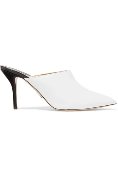 Shop Paul Andrew Certosa Two-tone Leather Mules In White