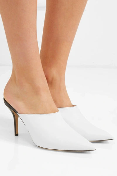 Shop Paul Andrew Certosa Two-tone Leather Mules In White