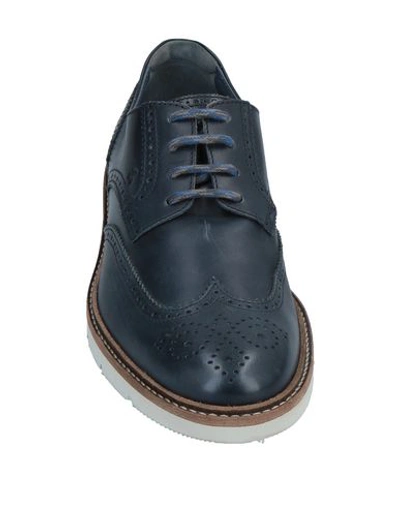 Shop Hogan Man Lace-up Shoes Blue Size 7 Leather