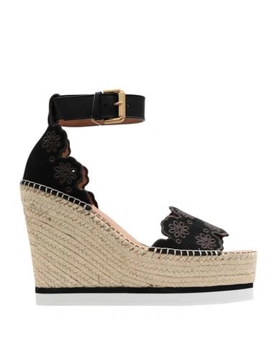 Shop See By Chloé Woman Sandals Black Size 11 Calfskin