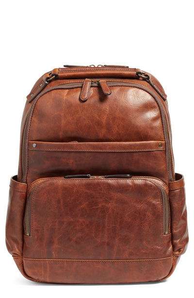 Shop Frye 'logan' Leather Backpack - Brown In Cognac
