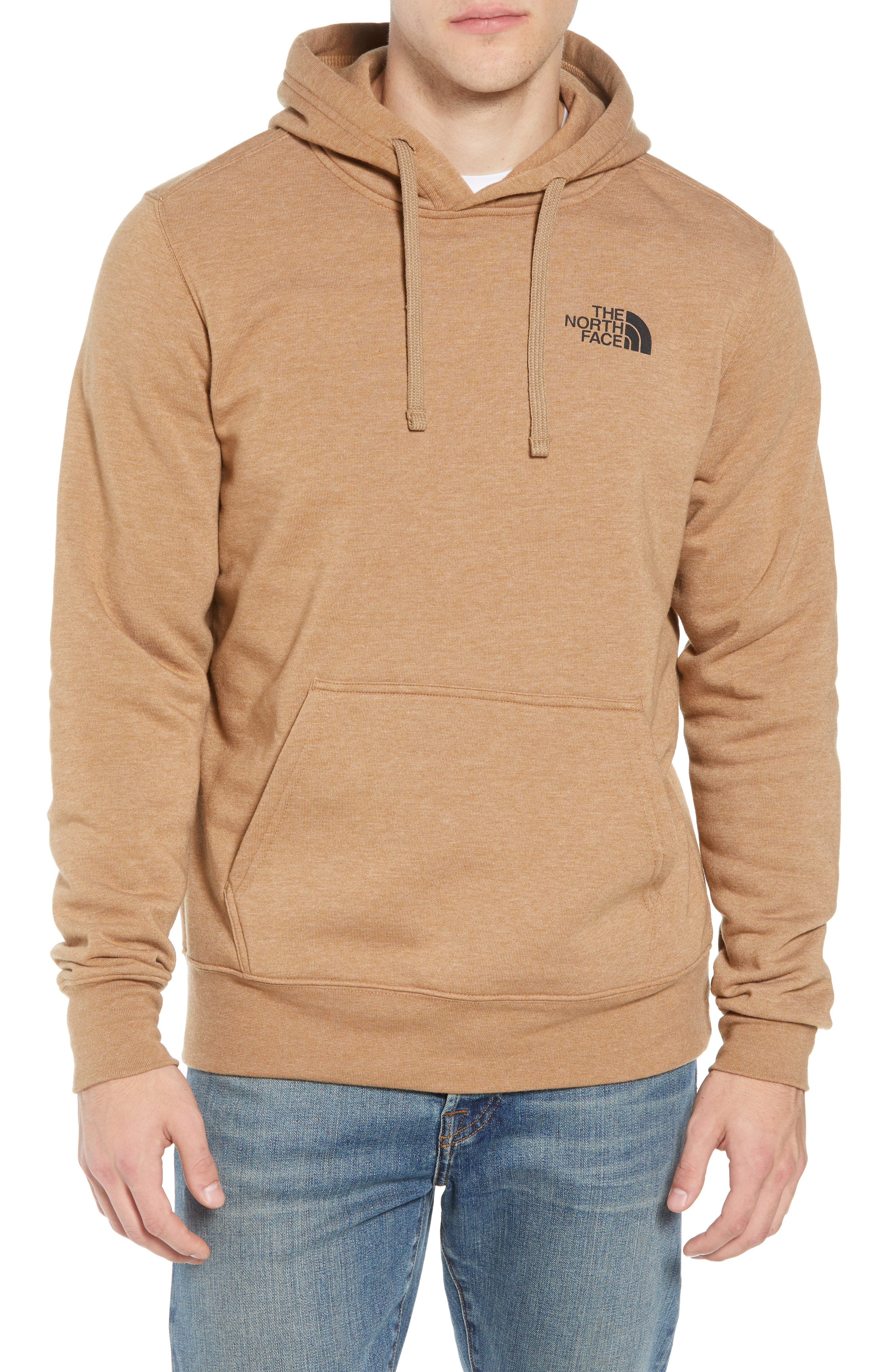 the north face red box khaki mens hoodie