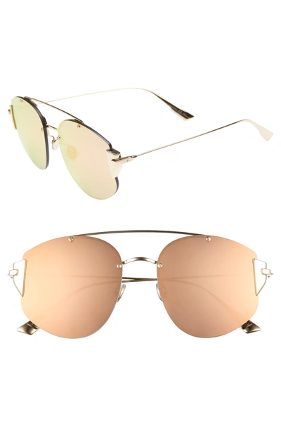 Shop Dior Stronger 58mm Rounded Aviator Sunglasses - Gold