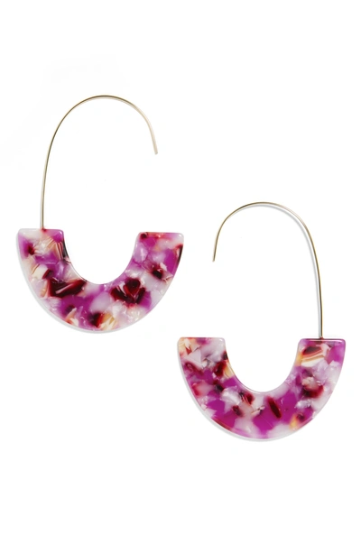 Shop Baublebar Faidra Thin Drop Acrylic Oval Hoop Earrings In Purple