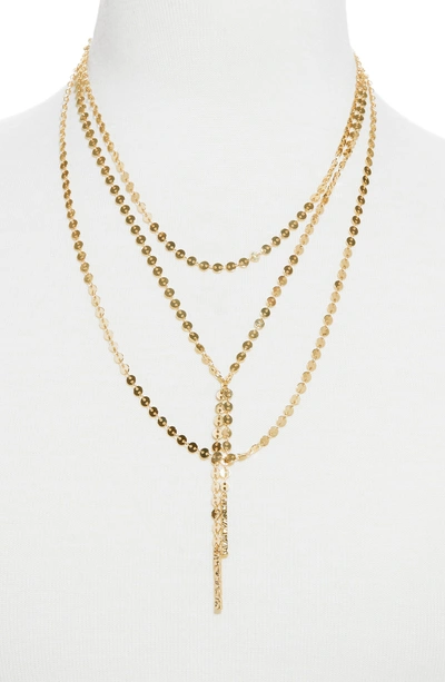 Shop Baublebar Amber Layered Chain Y-necklace In Gold