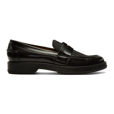 Shop Hugo Boss Boss Black Calf-hair Loafers In 001 Black