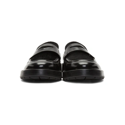 Shop Hugo Boss Boss Black Calf-hair Loafers In 001 Black