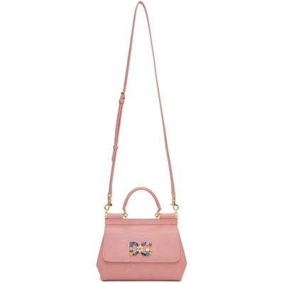 Shop Dolce & Gabbana Dolce And Gabbana Pink Iguana Small Miss Sicily Bag In 87414 Candy