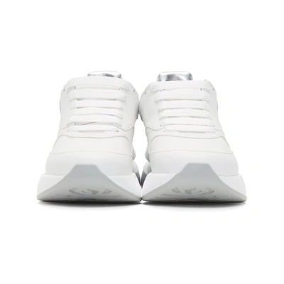 Shop Alexander Mcqueen White And Silver Oversized Runner Sneakers In 9071 Wt/sil