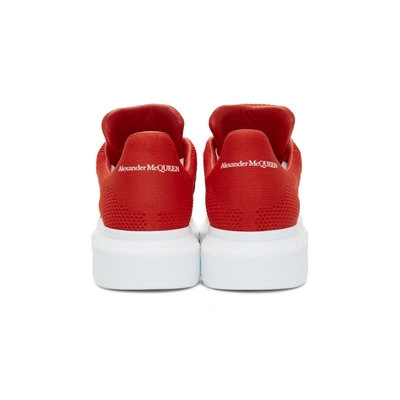 Shop Alexander Mcqueen Red Knit Oversized Sneakers