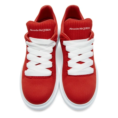 Shop Alexander Mcqueen Red Knit Oversized Sneakers