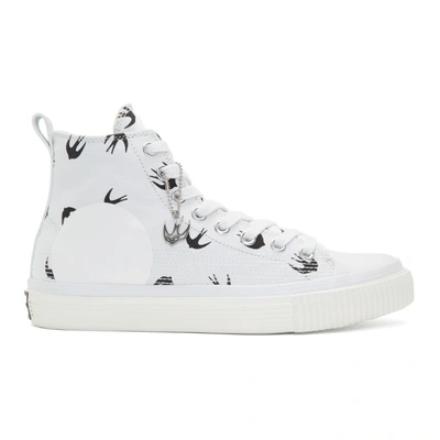 Shop Mcq By Alexander Mcqueen White Swallow High-top Sneakers