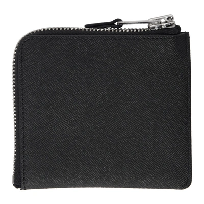 Shop Mcq By Alexander Mcqueen Mcq Alexander Mcqueen Black Metal Logo Zip Wallet In 1000 Dk.blk