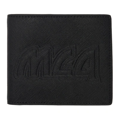 Shop Mcq By Alexander Mcqueen Mcq Alexander Mcqueen Black Metal Logo Fold Wallet In 1000 Dk.blk