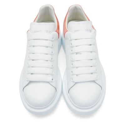 Shop Alexander Mcqueen White And Pink Oversized Sneakers In 9869 Peach