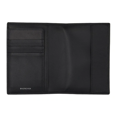Shop Balenciaga Black Everyday Passport Holder In 1000 Blk/wh