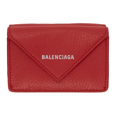 Shop Balenciaga Red Mini Papier Wallet In 6525 Red