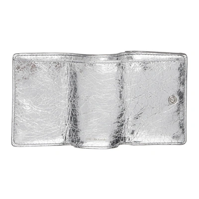 Shop Balenciaga Silver Mini Papier Wallet In 1414 Silver