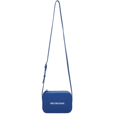 Shop Balenciaga Blue Xs Everyday Camera Bag In 4265 Blue/w