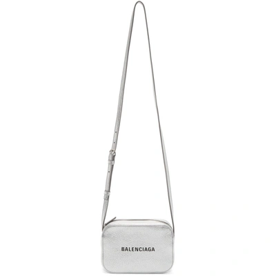 Shop Balenciaga Silver Xs Everyday Camera Bag