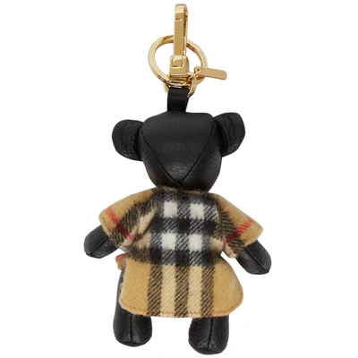 Shop Burberry Black Vintage Check Thomas Bear Keychain