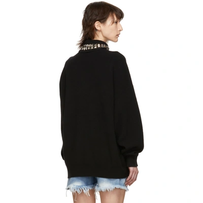 Shop Alexander Wang Black Studded Turtleneck Pullover In 001 Black