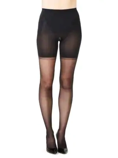 Shop Spanx Women's Firm Believer Sheer Tights In Black