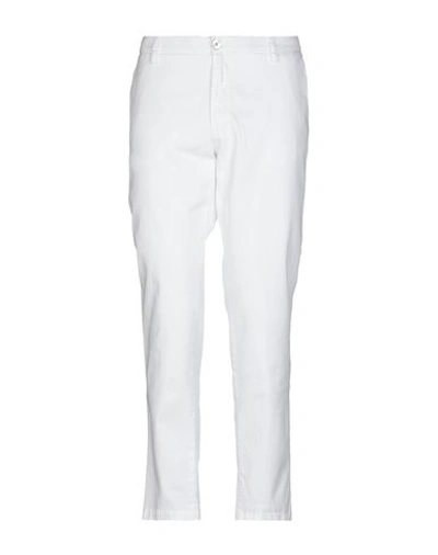 Shop Aglini Man Pants White Size 33 Cotton, Elastane