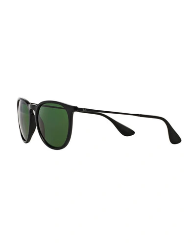 Ray Ban Polarized Aviator Sunglasses In Black/green