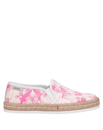 Shop Hogan Rebel Woman Espadrilles Pink Size 8 Textile Fibers, Soft Leather