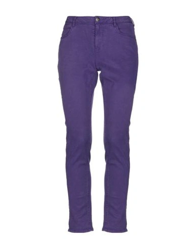Shop Maison Scotch Casual Pants In Purple