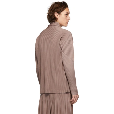 Shop Issey Miyake Homme Plisse  Pink Pleated Turtleneck In 42 Rose