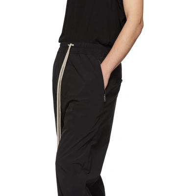 Shop Rick Owens Black Nylon Track Pants In 09 Black