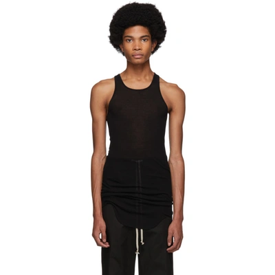 Shop Rick Owens Black Basic Rib Tank Top In 09 Black