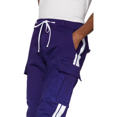 Shop Amiri Blue Stack Track Cargo Pants In Rbw Blue