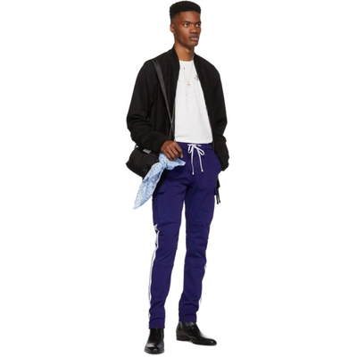 Shop Amiri Blue Stack Track Cargo Pants In Rbw Blue