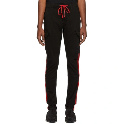 Shop Amiri Black Stack Track Cargo Pants In Blr Black