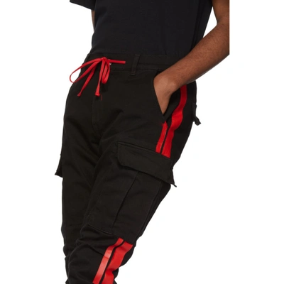 Shop Amiri Black Stack Track Cargo Pants In Blr Black