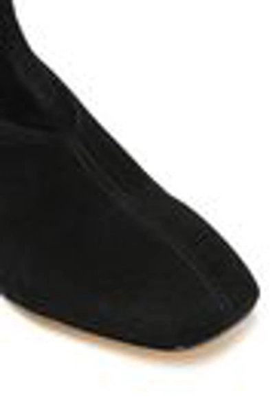 Shop Helmut Lang Suede Knee Boots In Black