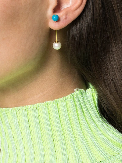 Shop Vibe Harsløf Iris Pearl Single Earring In Metallic