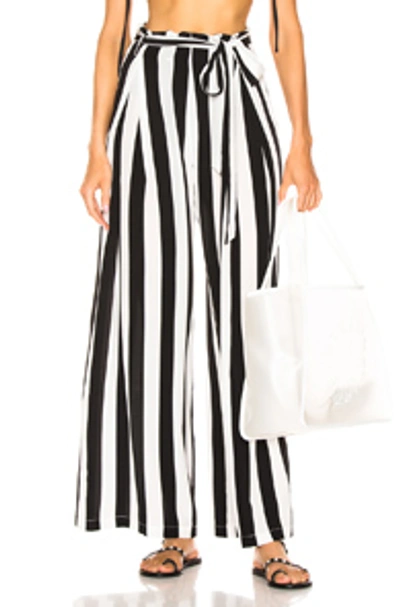 Shop We Are Leone Luke Trousers In Black & White Stripe