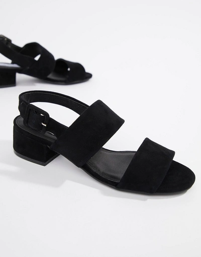Shop Steve Madden Suede Kitten Heel Sandals - Black