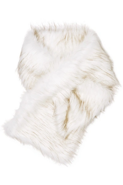 Shop A Perdifiato Arabella Faux Fur Wrap In White