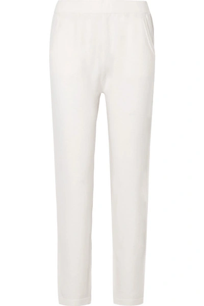 Shop Allude Wool And Cashmere-blend Track Pants In Cream
