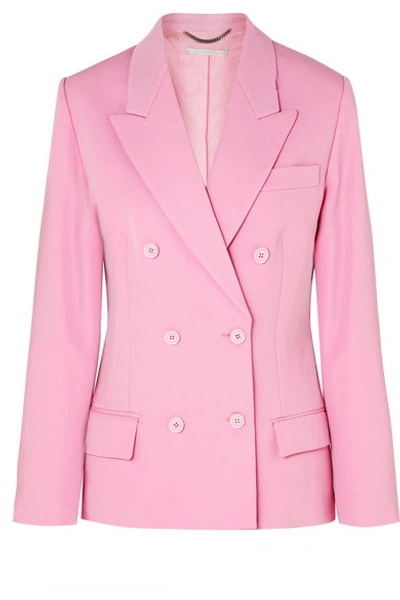 Shop Stella Mccartney Double-breasted Wool-twill Blazer In Pink