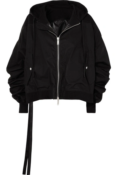 Shop Ben Taverniti Unravel Project Hooded Cotton Bomber Jacket In Black