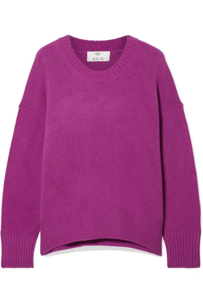 Shop Allude Oversized Cashmere Sweater In Violet