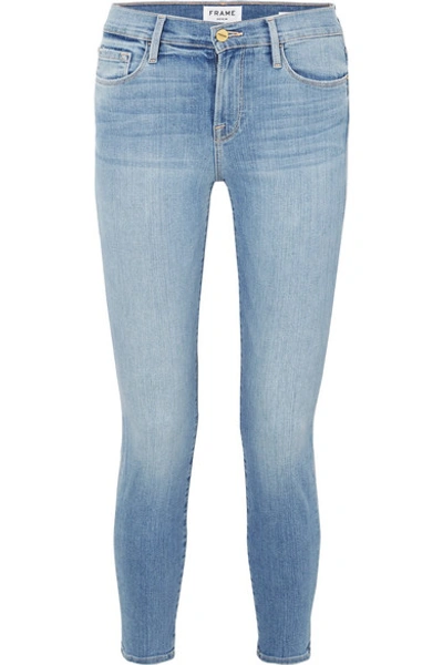 Shop Frame Le Skinny De Jeanne Mid-rise Skinny Jeans In Light Denim